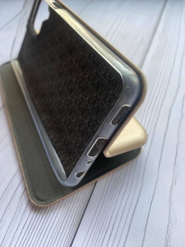 Чохол-книжка з малюнком для Samsung Galaxy M32/A22/M22 4G Золотий :: Леопардовий дизайн (принт 383)
