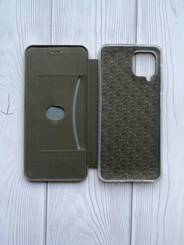 Чохол-книжка з малюнком для Samsung Galaxy M32/A22/M22 4G Золотий :: Леопардовий дизайн (принт 383)