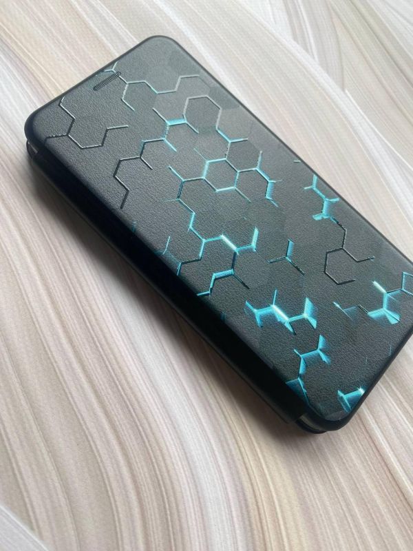 Чохол-книжка з малюнком для Xiaomi Redmi 13C/Poco C65 Чорний :: Соти 3D (принт 357)