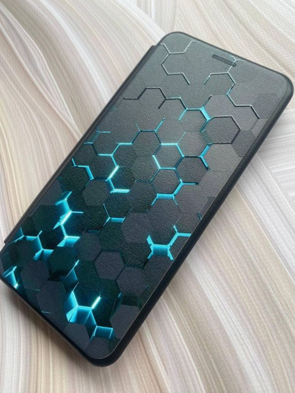 Чохол-книжка з малюнком для Xiaomi Redmi 13C/Poco C65 Чорний :: Соти 3D (принт 357)