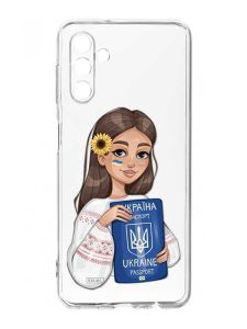 Прозорий чохол на Samsung Galaxy A35 5G (A356) :: Дівчина з паспортом (принт 12)