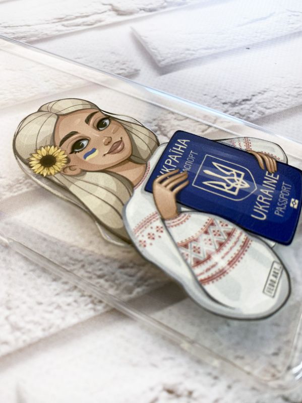 Прозорий чохол на Samsung Galaxy A35 5G (A356) :: Дівчина з паспортом (принт 13)