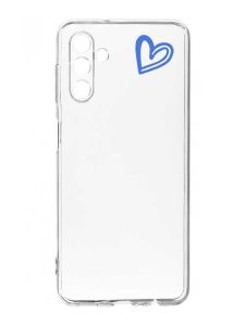 Прозорий чохол на Samsung Galaxy A35 5G (A356) :: Сердечко синє (принт 48)