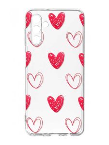 Прозорий чохол на Samsung Galaxy A35 5G (A356) :: Сердечка червоні (принт 77)