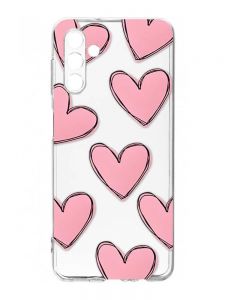 Прозорий чохол на Samsung Galaxy A35 5G (A356) :: Сердечка рожеві (принт 78)