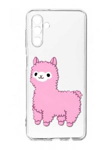 Прозорий чохол на Samsung Galaxy A35 5G (A356) :: Лама рожева (принт 100)