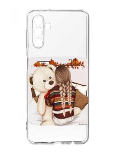 Прозорий чохол на Samsung Galaxy A35 5G (A356) :: Дівчинка з ведмедиком (принт 117)