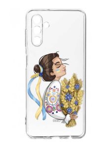 Прозорий чохол на Samsung Galaxy A35 5G (A356) :: Українка з колосками (принт 172)