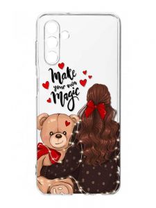 Прозорий чохол на Samsung Galaxy A35 5G (A356) :: Дівчина з ведмедиком (принт 188)
