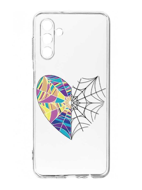 Прозорий чохол на Samsung Galaxy A35 5G (A356) :: Серце-павутинка. Венздей (принт 209)