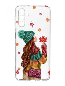 Прозорий чохол на Samsung Galaxy A35 5G (A356) :: Дівчина з листям (принт 221)