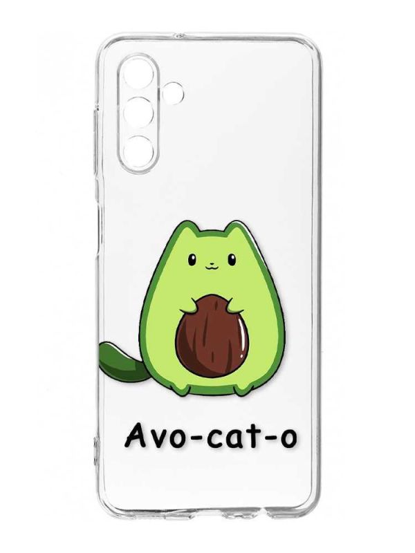 Прозорий чохол на Samsung Galaxy A35 5G (A356) :: Котик Авокадо (принт 306)