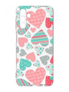 Прозорий чохол на Samsung Galaxy A35 5G (A356) :: Різнокольорові сердечка (принт 334)