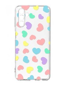 Прозорий чохол на Samsung Galaxy A35 5G (A356) :: Різнокольорові сердечка (принт 335)