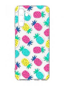 Прозорий чохол на Samsung Galaxy A35 5G (A356) :: Різнокольорові ананаси (принт 346)