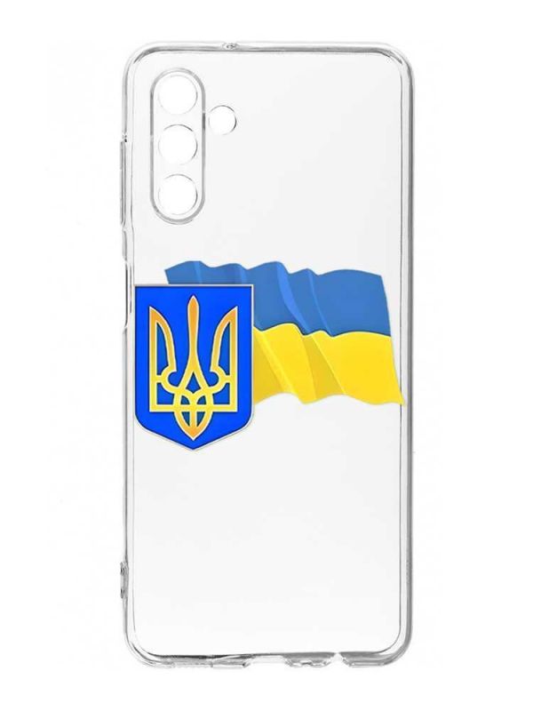 Прозорий чохол на Samsung Galaxy A35 5G (A356) :: Тризуб і прапор України (принт 384)