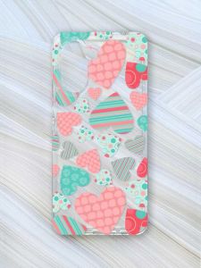 Прозорий чохол на Realme C33 :: Різнокольорові сердечка (принт 334)