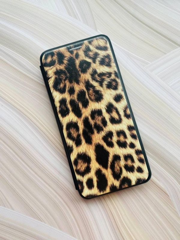Чохол-книжка з малюнком для Samsung Galaxy A05s (A057) Чорний :: Леопардовий дизайн (принт 383)