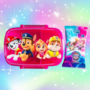 Подарунковий набір рожевий Ланч бокс 800 мл та вологі серветки (дизайн 12_2)