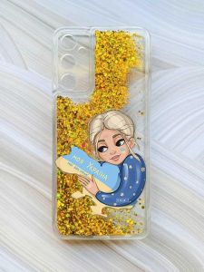 Чохол з плаваючими блискітками на Samsung Galaxy A05s (A057) Золотий :: Моя Україна (принт 24)
