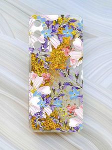 Чохол з плаваючими блискітками на Samsung Galaxy A05s (A057) Золотий :: Квітковий малюнок (принт 272)