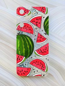 Чохол з плаваючими блискітками на Samsung Galaxy A05s (A057) Сріблястий :: Кавуни (принт 341)