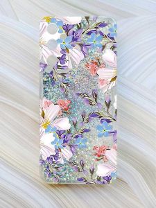 Чохол з плаваючими блискітками на Samsung Galaxy A05s (A057) Сріблястий :: Квітковий малюнок (принт 272)