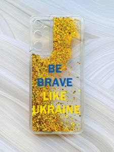 Чохол з плаваючими блискітками на Samsung Galaxy A14 5G Золотий :: Сміливість (принт 5)