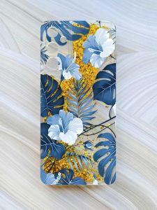 Чохол з плаваючими блискітками на Samsung Galaxy A14 5G Золотий :: Тропіки (принт 373)