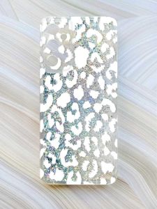 Чохол з плаваючими блискітками на Samsung Galaxy A14 5G Срібний :: Леопардовий принт Білий (принт 375)