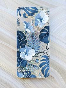 Чохол з плаваючими блискітками на Samsung Galaxy A14 5G Срібний :: Тропіки (принт 373)