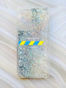 Чохол з плаваючими блискітками на Samsung Galaxy A14 5G Срібний :: Перемога Завантаження (принт 880)