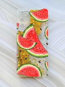 Чохол з плаваючими блискітками на Samsung Galaxy A15 (A155) Золотий :: Скибки кавуна (принт 342)