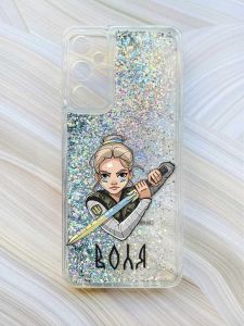 Чохол з плаваючими блискітками на Samsung Galaxy A15 (A155) Срібний :: Захисниця (принт 170)