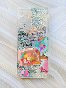 Чохол з плаваючими блискітками на Samsung Galaxy A34 5G (A346) Сріблястий :: Настрій подорожувати (принт 329)