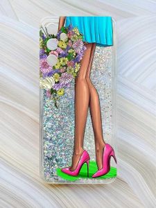 Чохол з плаваючими блискітками на Samsung Galaxy A15 (A155) Срібний :: Квітковий настрій (принт 226)