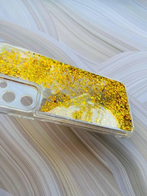 Чохол з плаваючими блискітками на Samsung Galaxy A35 (A356) Золотий