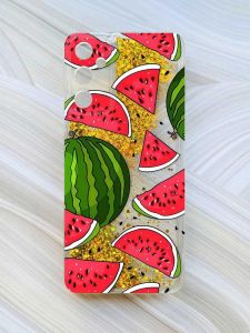 Чохол з плаваючими блискітками на Samsung Galaxy A24 (A245) Золотий :: Кавуни (принт 341)