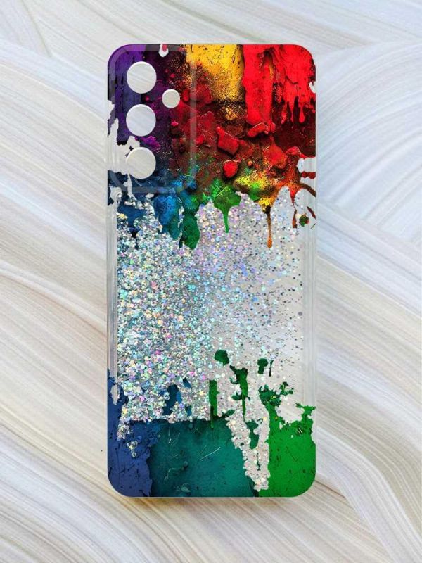 Чохол з плаваючими блискітками на Samsung Galaxy A35 (A356) Сріблястий :: Фарби (принт 249)