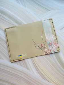 Шкіряна обкладинка на паспорт книжку :: Бежева (принт 286)