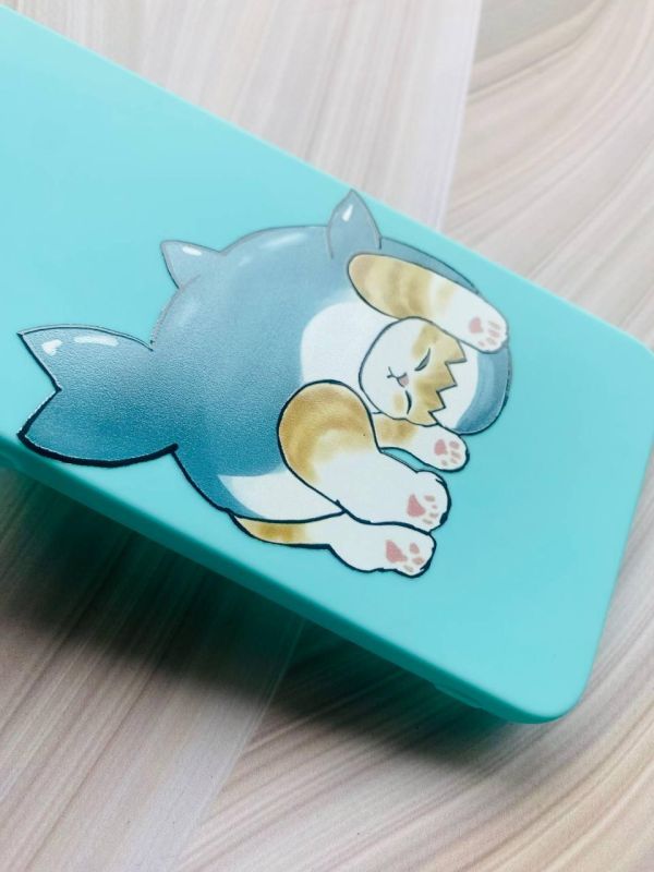 Матовий бірюзовий чохол на Xiaomi Redmi 9А :: Котик акула (принт 378)