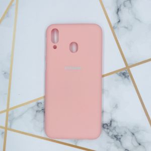 Силіконовий матовий чохол Silicone Case для Samsung Galaxy M20 Рожевий
