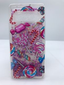 Силіконовий чохол з рухливими блискітками на Samsung Galaxy S10 Цукерки