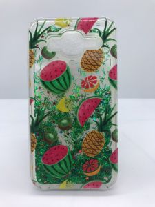 Силіконовий чохол з рухливими блискітками на Samsung Galaxy J5 Фрукти
