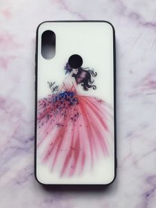 Силіконовий чохол зі скляною задньою панеллю для Xiaomi Redmi 6 Pro / A2 lite Girl