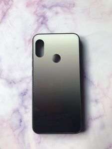 Силіконовий чохол зі скляною задньою панеллю на Xiaomi Redmi 6 Pro / A2 lite Gray