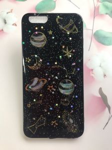 Силіконовий чохол з блискітками для iPhone 6+/6 Plus Космос