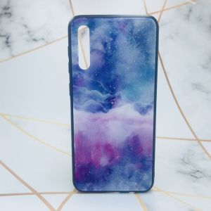 Силіконовий чохол Glass case зі скляною задньою панеллю для Samsung Galaxy А50 (2019) А505 Мармур