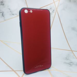 Силіконовий чохол Glass case зі скляною задньою панеллю для iPhone 6+/6 Plus Червоний