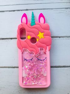 Силіконовий чохол 3D з рухливими блискітками на Xiaomi Redmi 6 Pro / A2 lite рожевий Єдиноріг